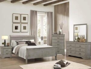 Louis Philip Grey Bedroom Set
