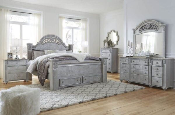 Zolena Bedroom Set Queen Silver Boho Glamour by Ashley