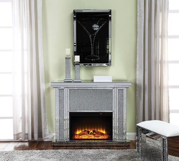 nowles electric fireplace mirrored bling
