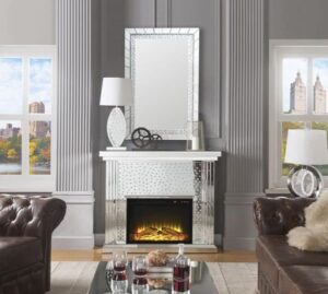 Bling Electric Fireplace crystal mirrored