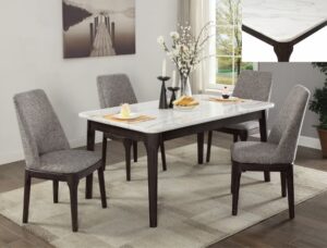 janel dining set marble contemporary